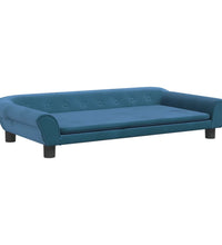 Kindersofa Blau 100x50x26 cm Samt