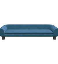 Kindersofa Blau 100x50x26 cm Samt