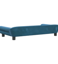 Kindersofa Blau 100x50x26 cm Samt