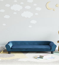 Kindersofa Blau 100x50x26 cm Samt