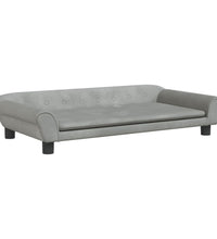 Kindersofa Hellgrau 100x50x26 cm Samt