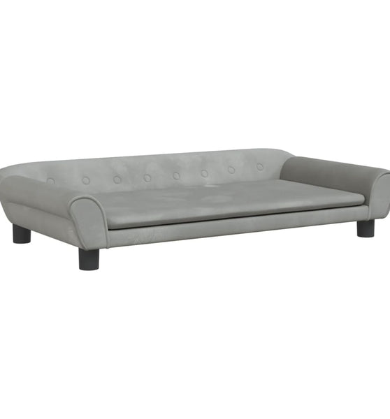 Kindersofa Hellgrau 100x50x26 cm Samt