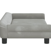 Kindersofa Hellgrau 100x50x26 cm Samt