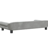 Kindersofa Hellgrau 100x50x26 cm Samt