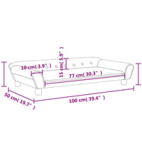 Kindersofa Hellgrau 100x50x26 cm Samt