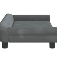 Kindersofa Dunkelgrau 100x50x26 cm Samt