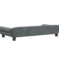 Kindersofa Dunkelgrau 100x50x26 cm Samt