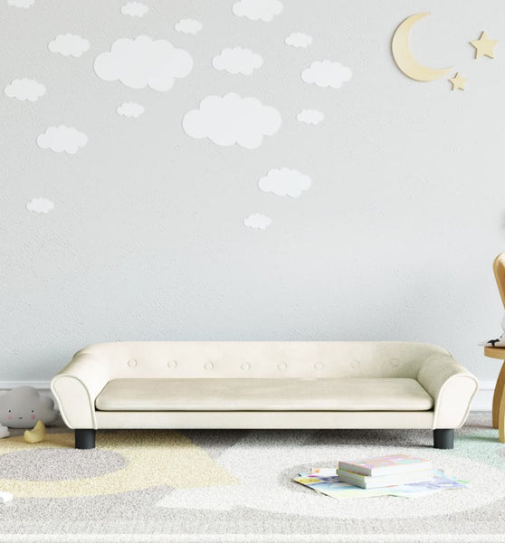 Kindersofa Creme 100x50x26 cm Samt