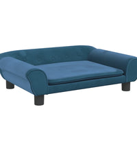 Kindersofa Blau 70x45x26 cm Samt