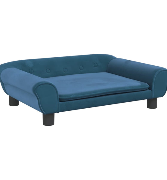 Kindersofa Blau 70x45x26 cm Samt