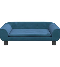 Kindersofa Blau 70x45x26 cm Samt