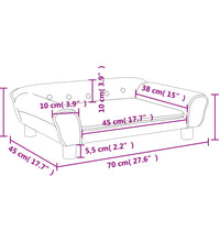 Kindersofa Blau 70x45x26 cm Samt