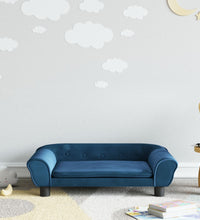 Kindersofa Blau 70x45x26 cm Samt