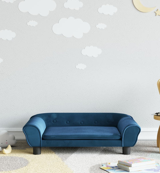 Kindersofa Blau 70x45x26 cm Samt