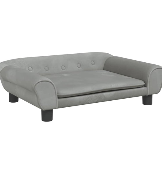 Kindersofa Hellgrau 70x45x26 cm Samt