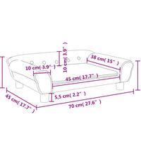 Kindersofa Hellgrau 70x45x26 cm Samt