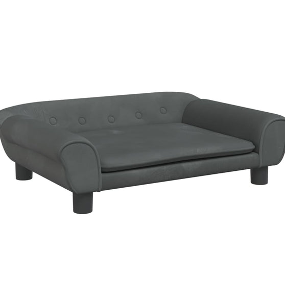 Kindersofa Dunkelgrau 70x45x26 cm Samt