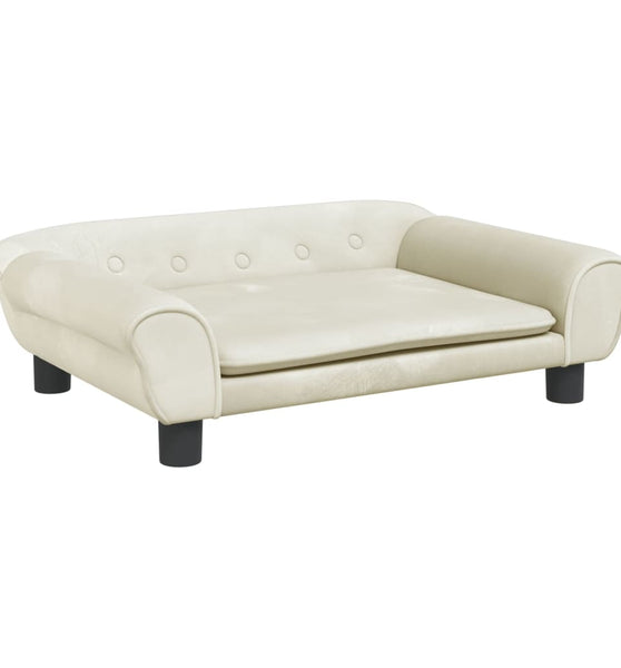 Kindersofa Creme 70x45x26 cm Samt