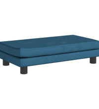 Kindersofa mit Hocker Blau 100x50x30 cm Samt