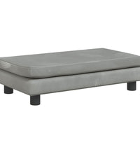 Kindersofa mit Hocker Hellgrau 100x50x30 cm Samt