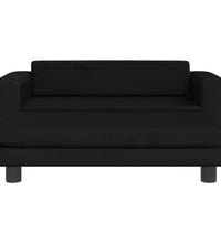 Kindersofa mit Hocker Schwarz 100x50x30 cm Samt