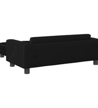 Kindersofa mit Hocker Schwarz 100x50x30 cm Samt