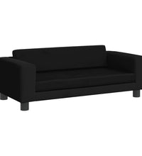 Kindersofa mit Hocker Schwarz 100x50x30 cm Samt