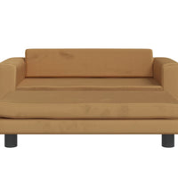 Kindersofa mit Hocker Braun 100x50x30 cm Samt