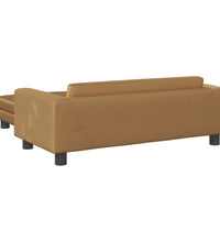 Kindersofa mit Hocker Braun 100x50x30 cm Samt