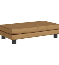 Kindersofa mit Hocker Braun 100x50x30 cm Samt