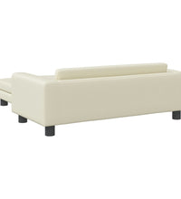 Kindersofa mit Hocker Creme 100x50x30 cm Kunstleder