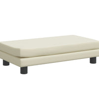 Kindersofa mit Hocker Creme 100x50x30 cm Kunstleder