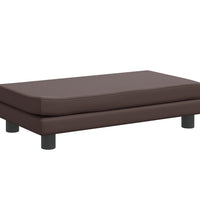 Kindersofa mit Hocker Braun 100x50x30 cm Kunstleder