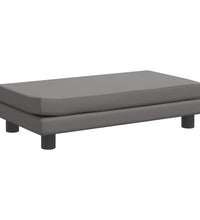 Kindersofa mit Hocker Grau 100x50x30 cm Kunstleder