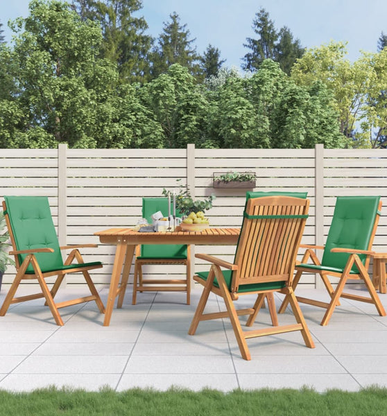 Gartenstühle mit Kissen 4 Stk. Massivholz Teak