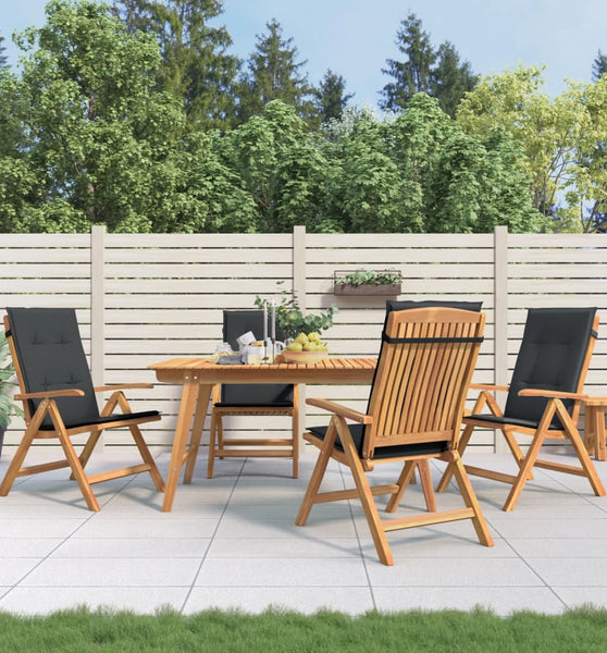 Gartenstühle mit Kissen 4 Stk. Massivholz Teak