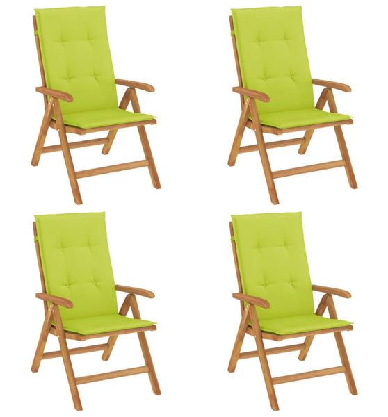 Gartenstühle mit Kissen 4 Stk. Massivholz Teak