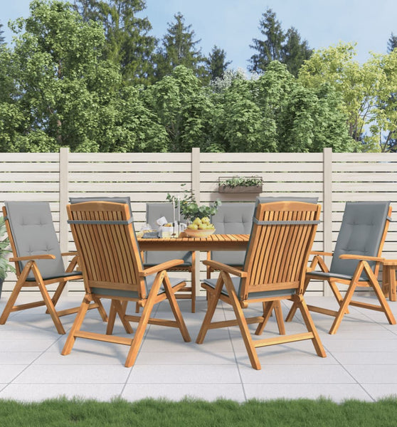 Gartenstühle mit Kissen 6 Stk. Massivholz Teak