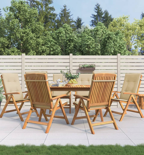 Gartenstühle mit Kissen 6 Stk. Massivholz Teak