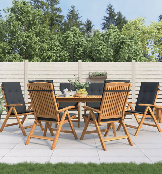 Gartenstühle mit Kissen 6 Stk. Massivholz Teak