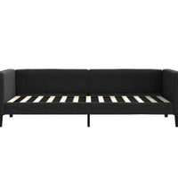 Tagesbett mit Matratze Schwarz 80x200 cm Stoff