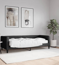 Tagesbett mit Matratze Schwarz 80x200 cm Stoff