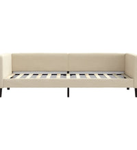 Tagesbett mit Matratze Creme 80x200 cm Stoff