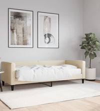 Tagesbett mit Matratze Creme 80x200 cm Stoff