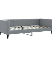 Tagesbett mit Matratze Hellgrau 90x200 cm Stoff