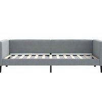 Tagesbett mit Matratze Hellgrau 90x200 cm Stoff