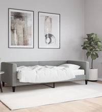 Tagesbett mit Matratze Hellgrau 90x200 cm Stoff