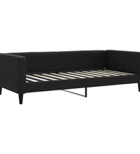 Tagesbett mit Matratze Schwarz 90x200 cm Stoff