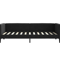 Tagesbett mit Matratze Schwarz 90x200 cm Stoff