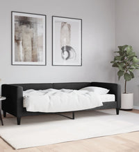 Tagesbett mit Matratze Schwarz 90x200 cm Stoff